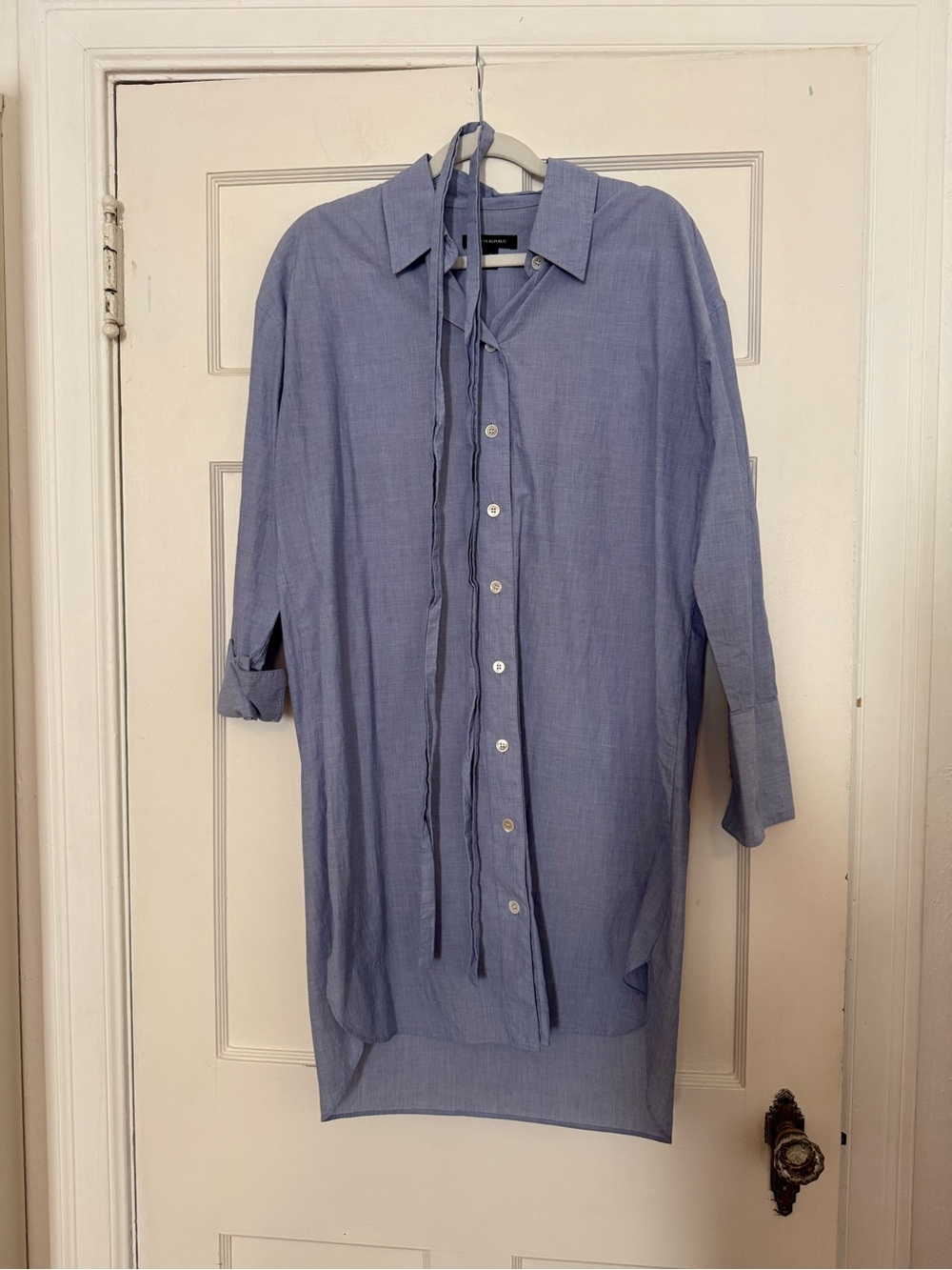 Banana Republic Blue Chambray Button-down Dress with optional Tie-waist